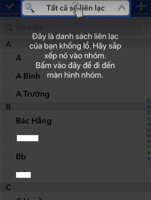 Phần mềm xóa danh bạ điện thoại Groups (2)