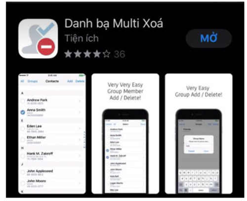 Phần mềm xóa danh bạ trên điện thoại “Danh bạ Multi xóa”