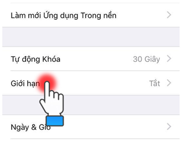 Khóa ứng dụng trên iPhone bằng tính năng giới hạn