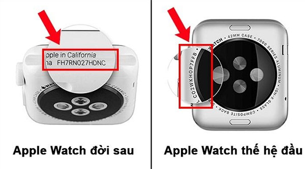 2 vị trí in số serial trên Apple Watch.