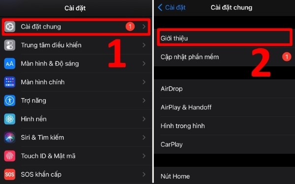Vào Giới thiệu và tìm mã IMEI của thiết bị